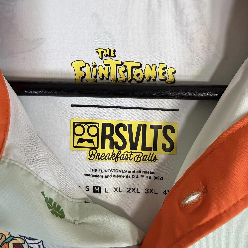 RSVLTS The Flintstones Polo Mens Medium Loyal Order of Dinosaurs Tourney Golf - Picture 4 of 6
